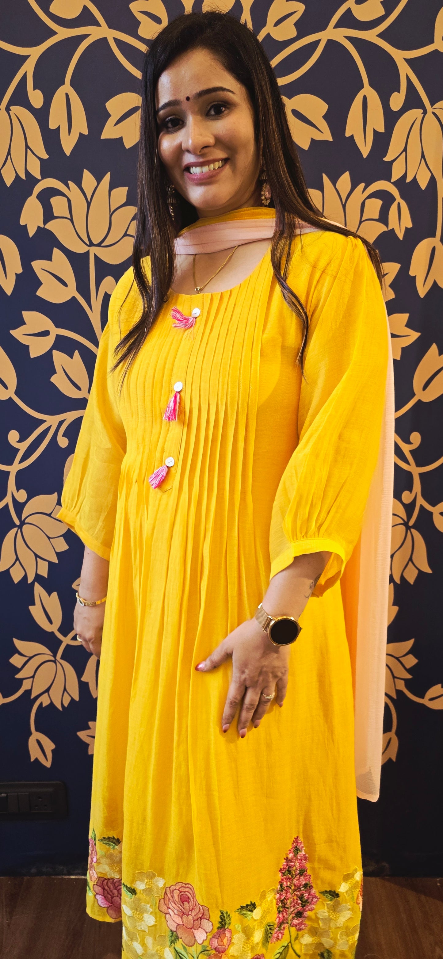 Sunshine Bloom Cotton Kurta Set