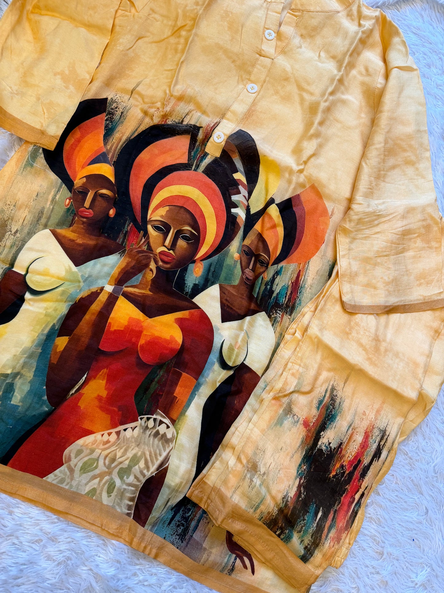 Artistic Afro-Fusion Printed Co-Ord Set