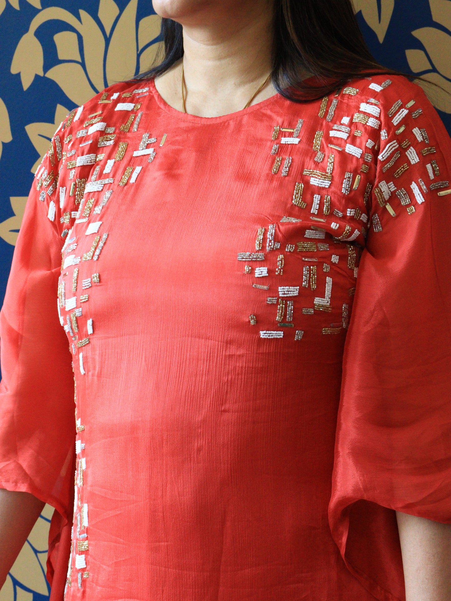 Hand-Embellished Kaftan Kurta Set