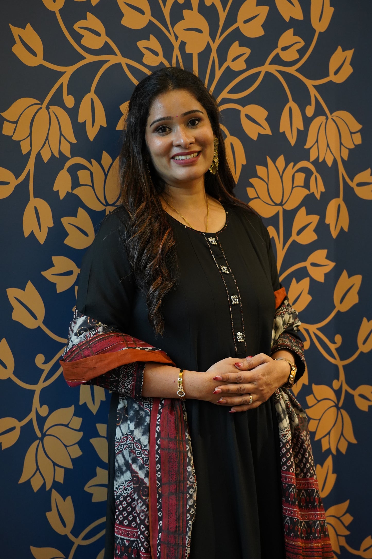 Midnight Elegance Black Anarkali Set