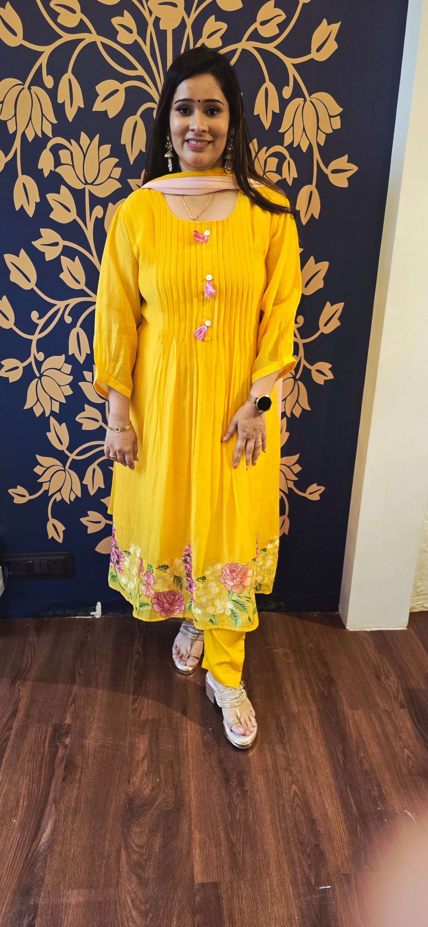 Sunshine Bloom Cotton Kurta Set