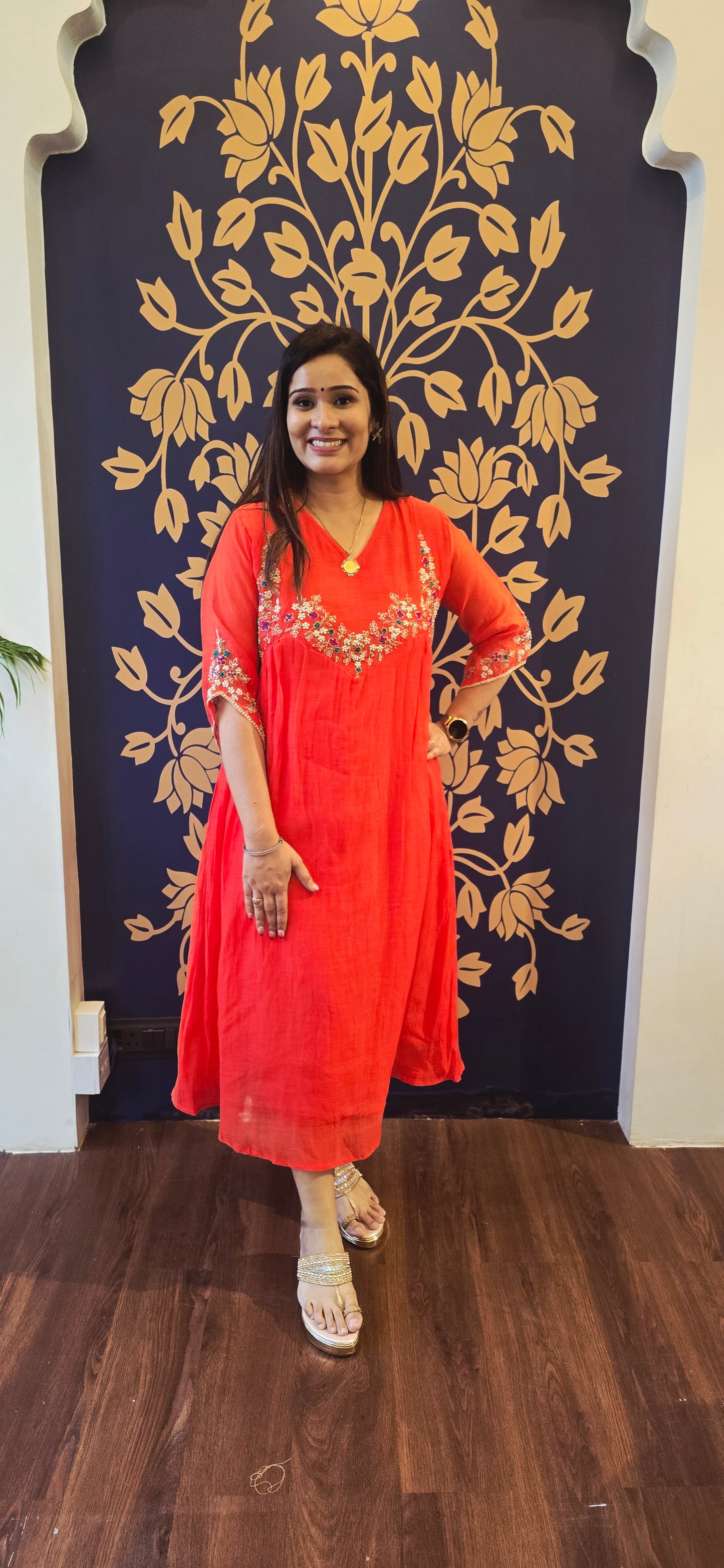 Floral Elegance Embroidered Kurta