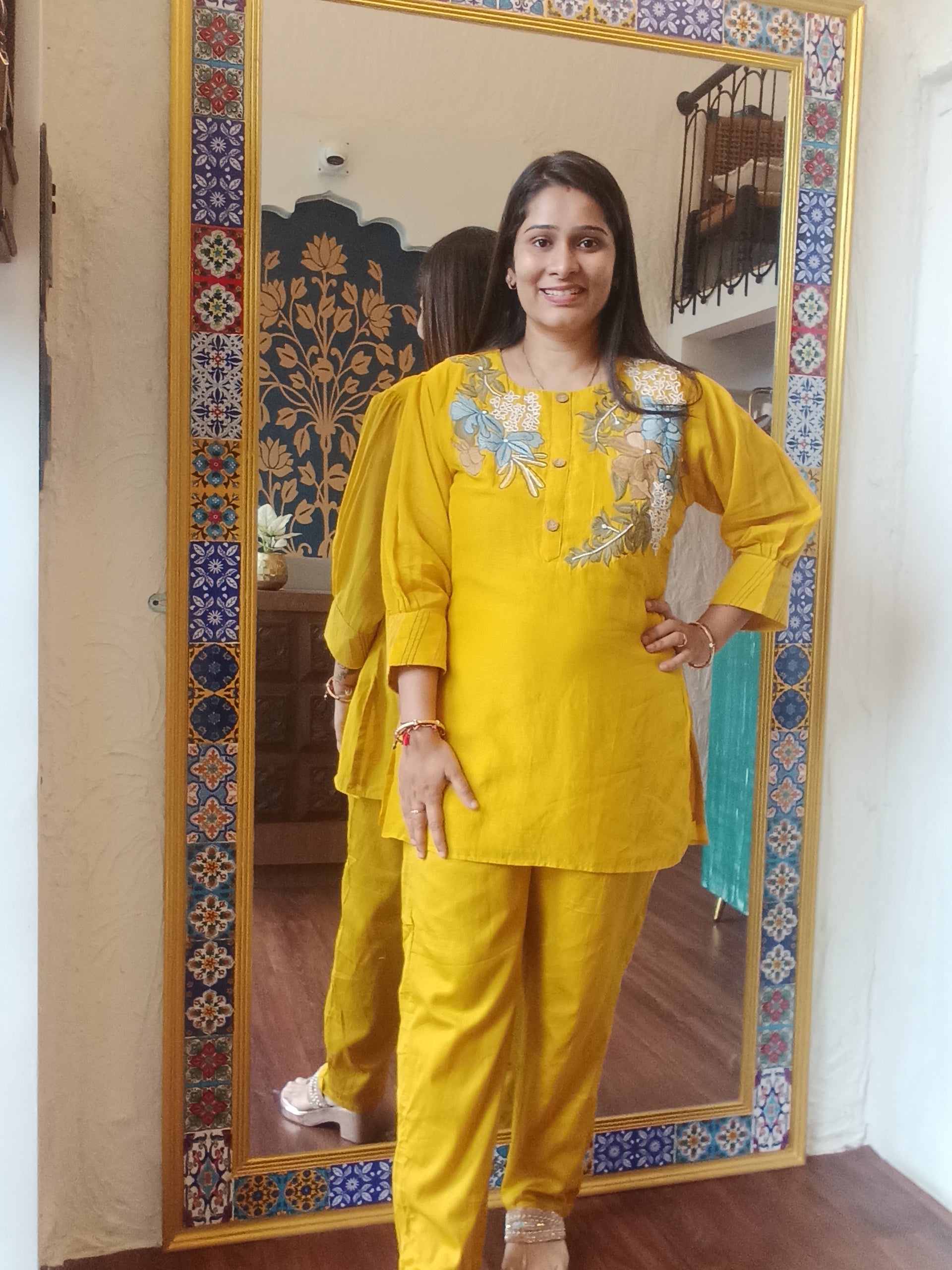 Embroidered bloom coord set