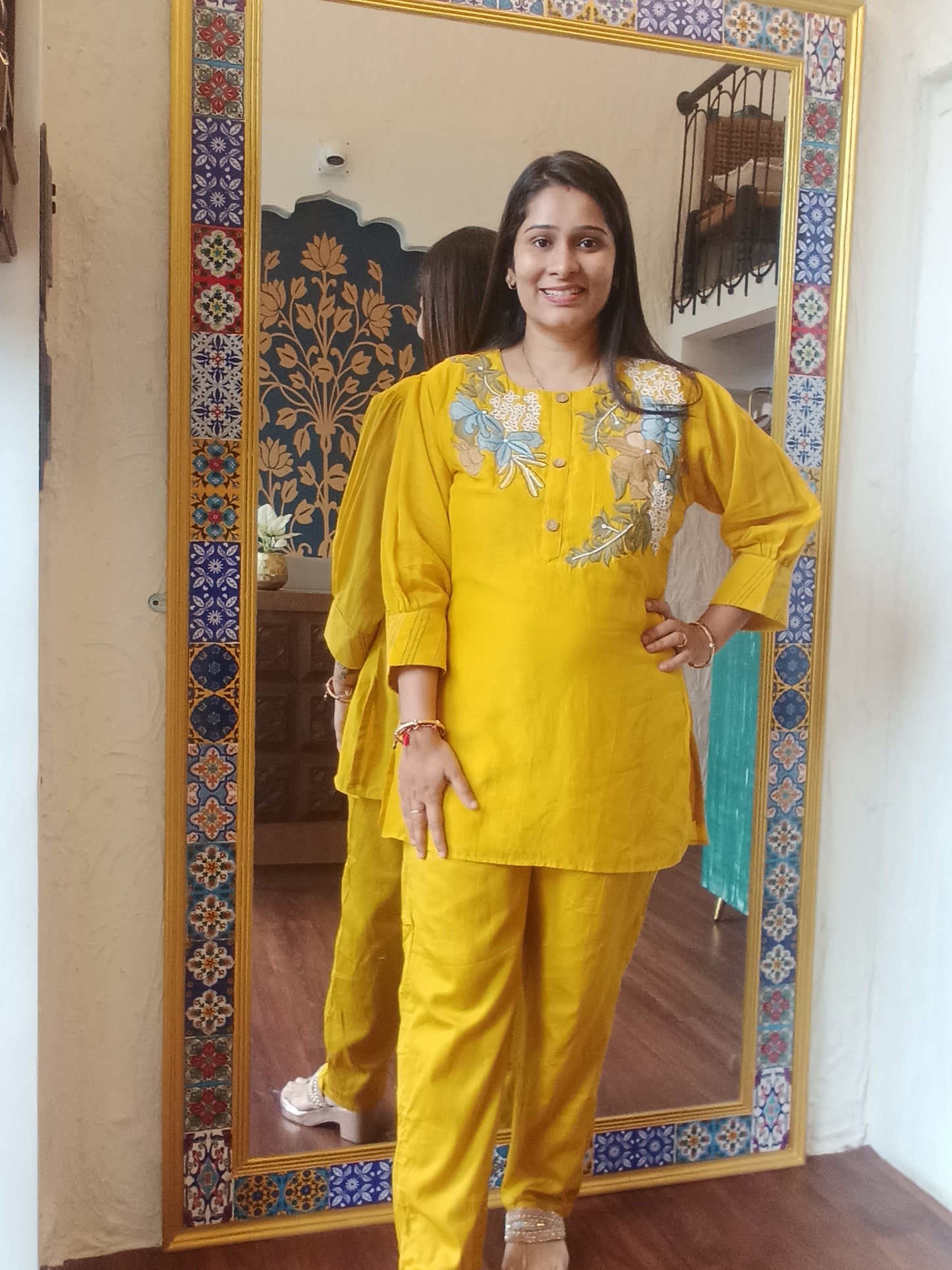 Embroidered bloom coord set