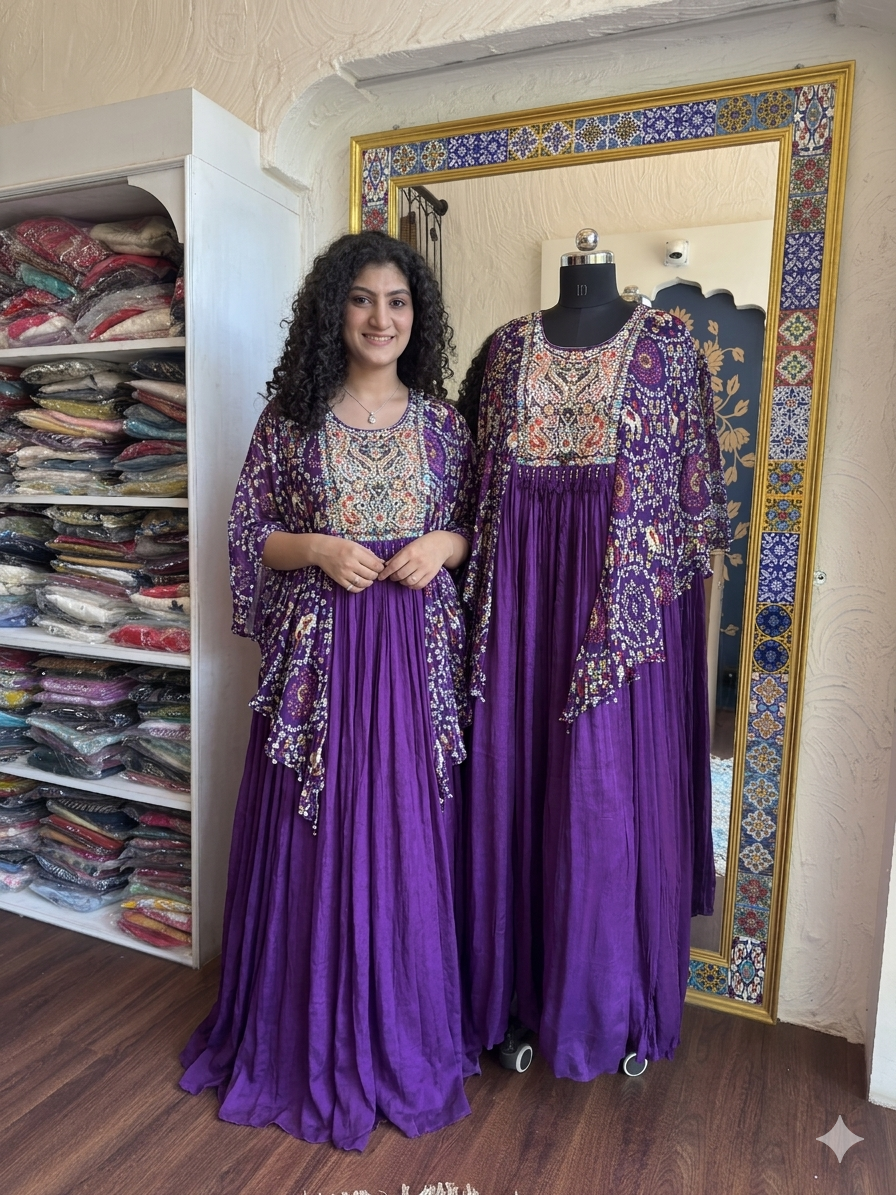 Handwork Cape Gown