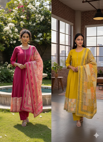 The Aura Collection: Handcrafted Bordered Anarkalis