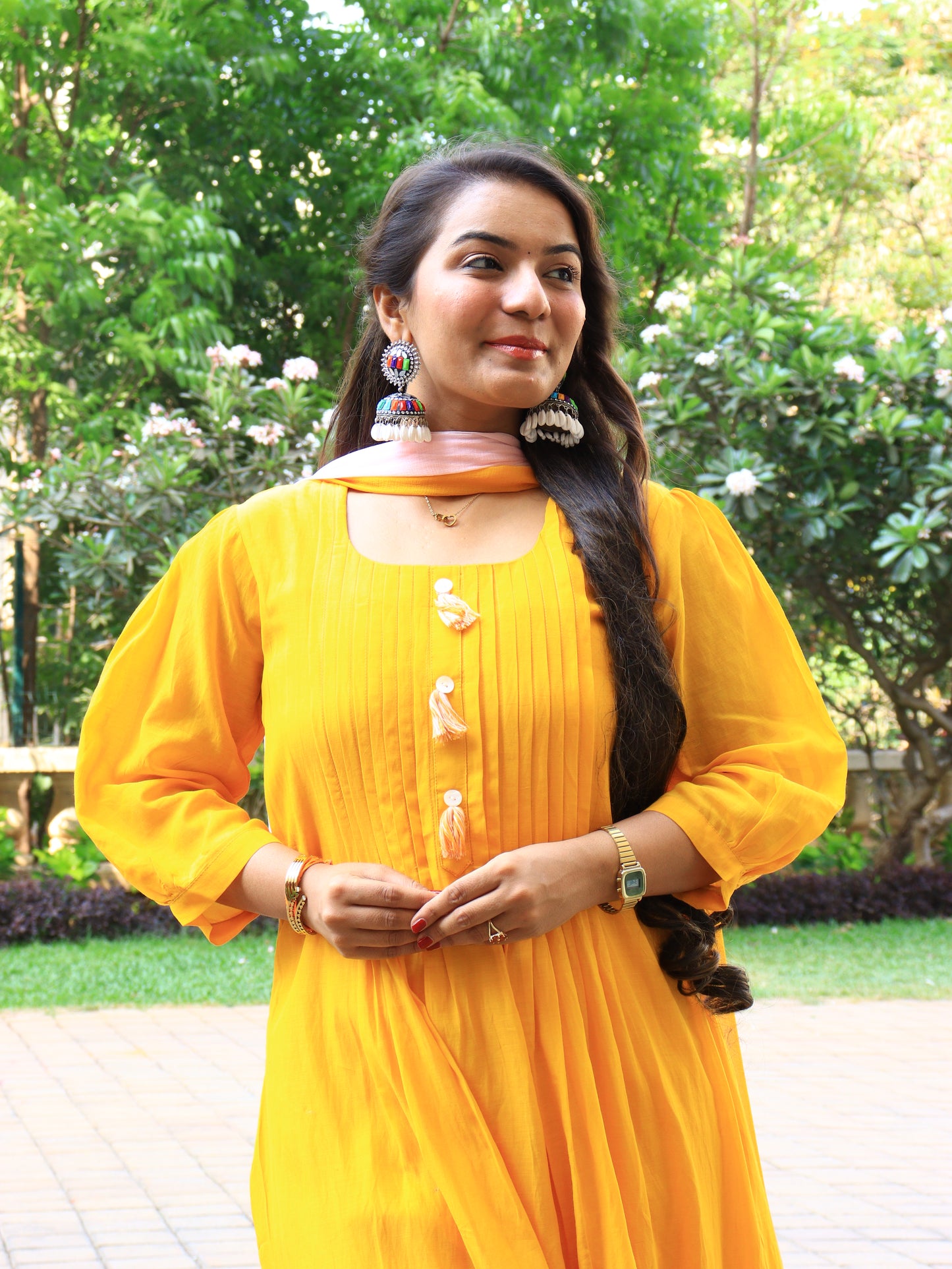 Sunshine Bloom Cotton Kurta Set