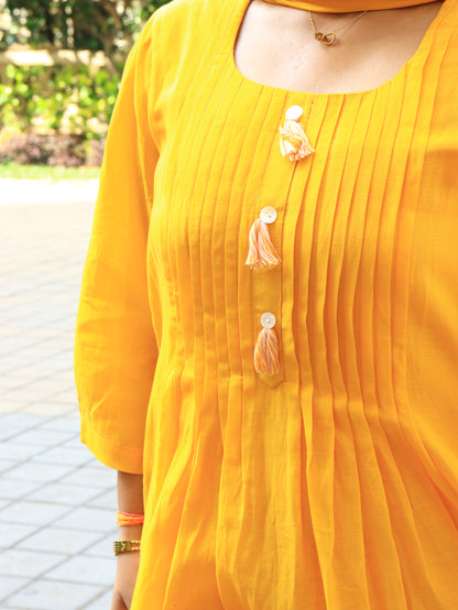 Sunshine Bloom Cotton Kurta Set