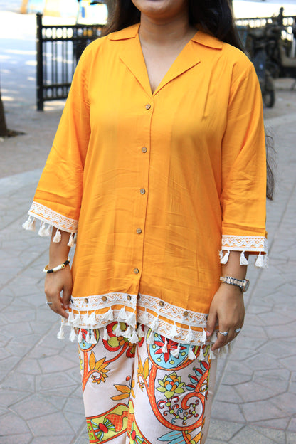 Marigold Tassel Tunic & Kaleidoscope Palazzo Set