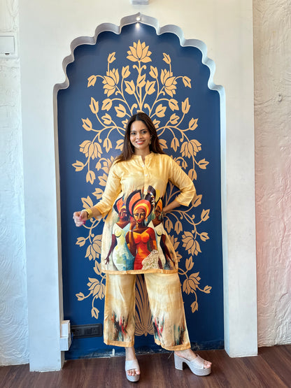 Artistic Afro-Fusion Printed Co-Ord Set