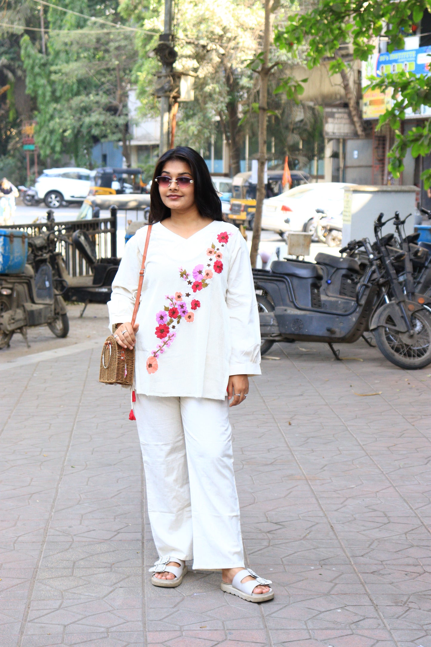 Ivory Bloom Jute Co-Ord Set
