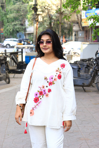 Ivory Bloom Jute Co-Ord Set