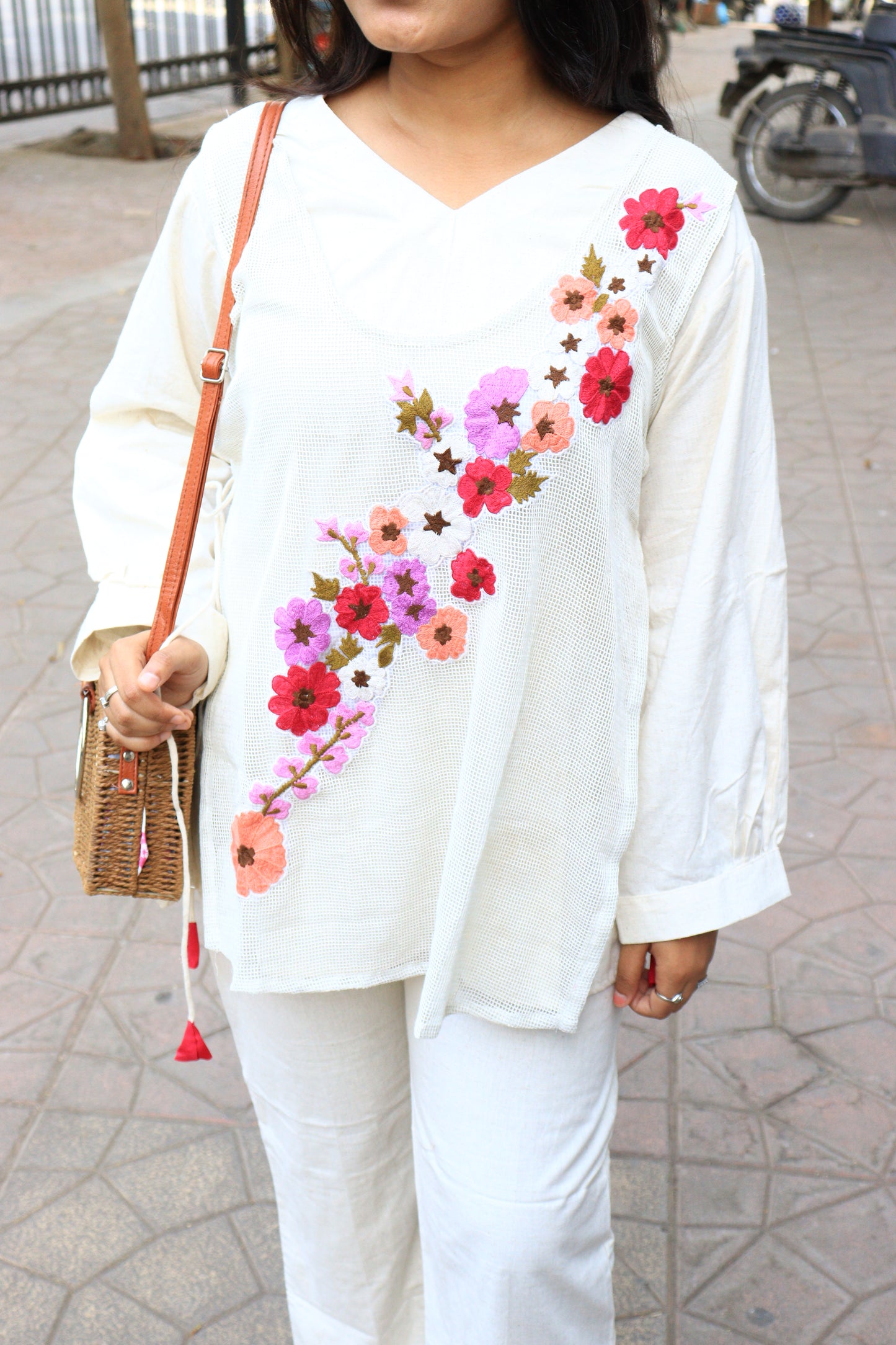 Ivory Bloom Jute Co-Ord Set
