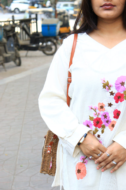 Ivory Bloom Jute Co-Ord Set