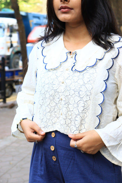 Scalloped Lace & Linen Co-ord Set