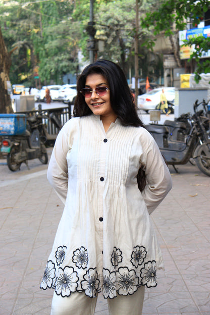 Floral Cutwork Indo-Western Co-ord Set