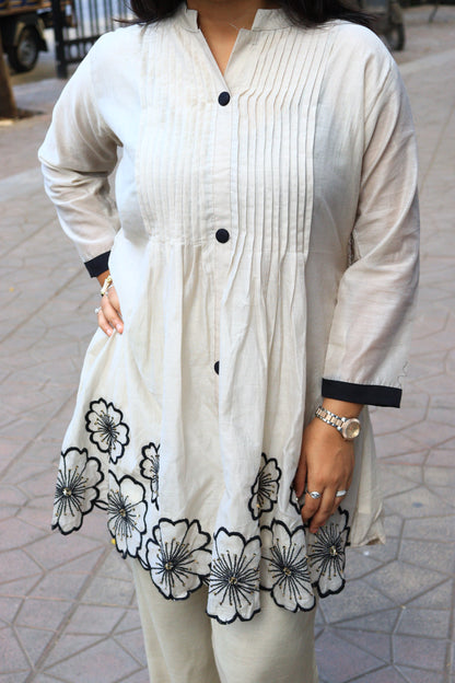 Floral Cutwork Indo-Western Co-ord Set