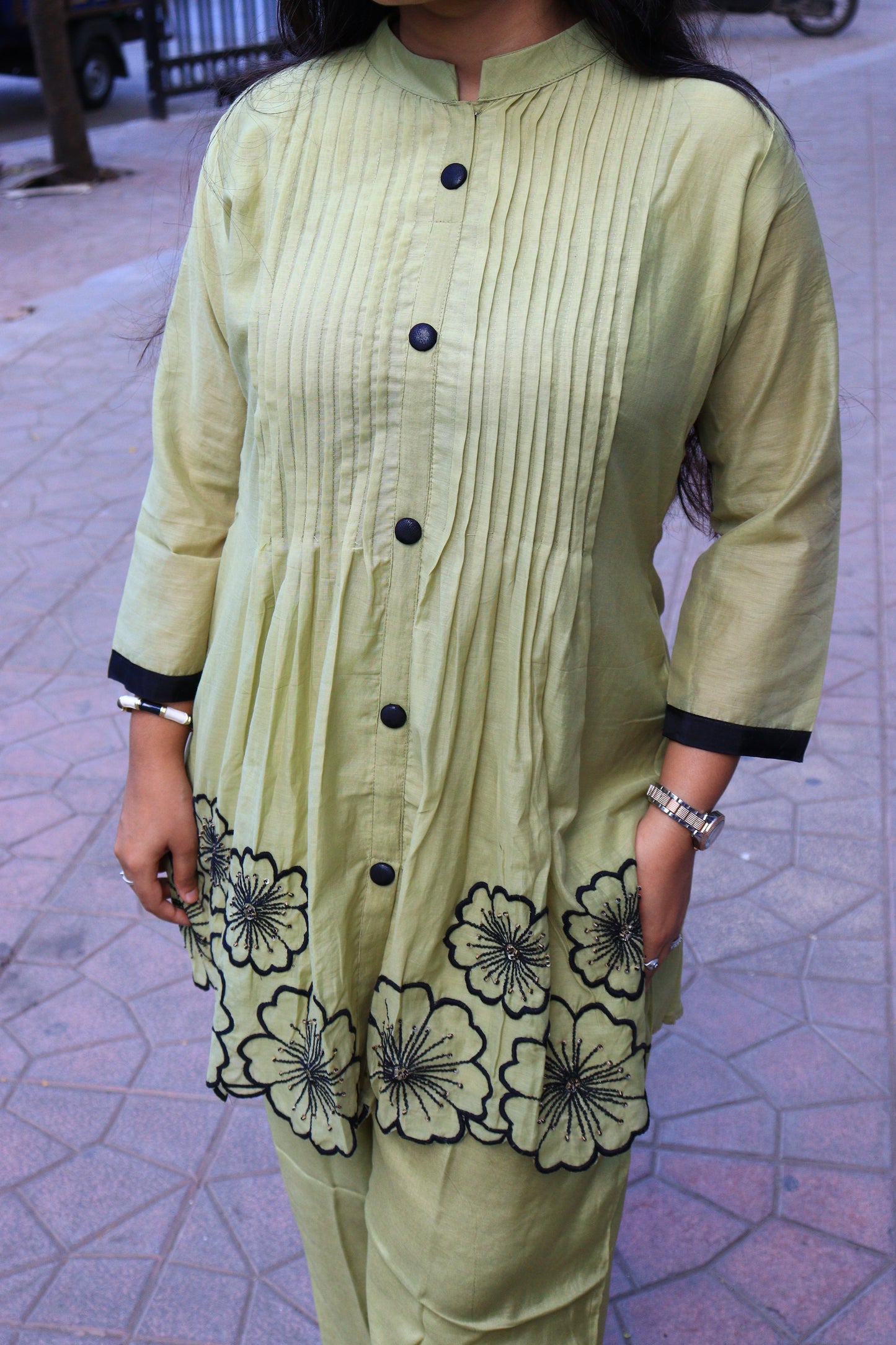 Floral Cutwork Indo-Western Co-ord Set