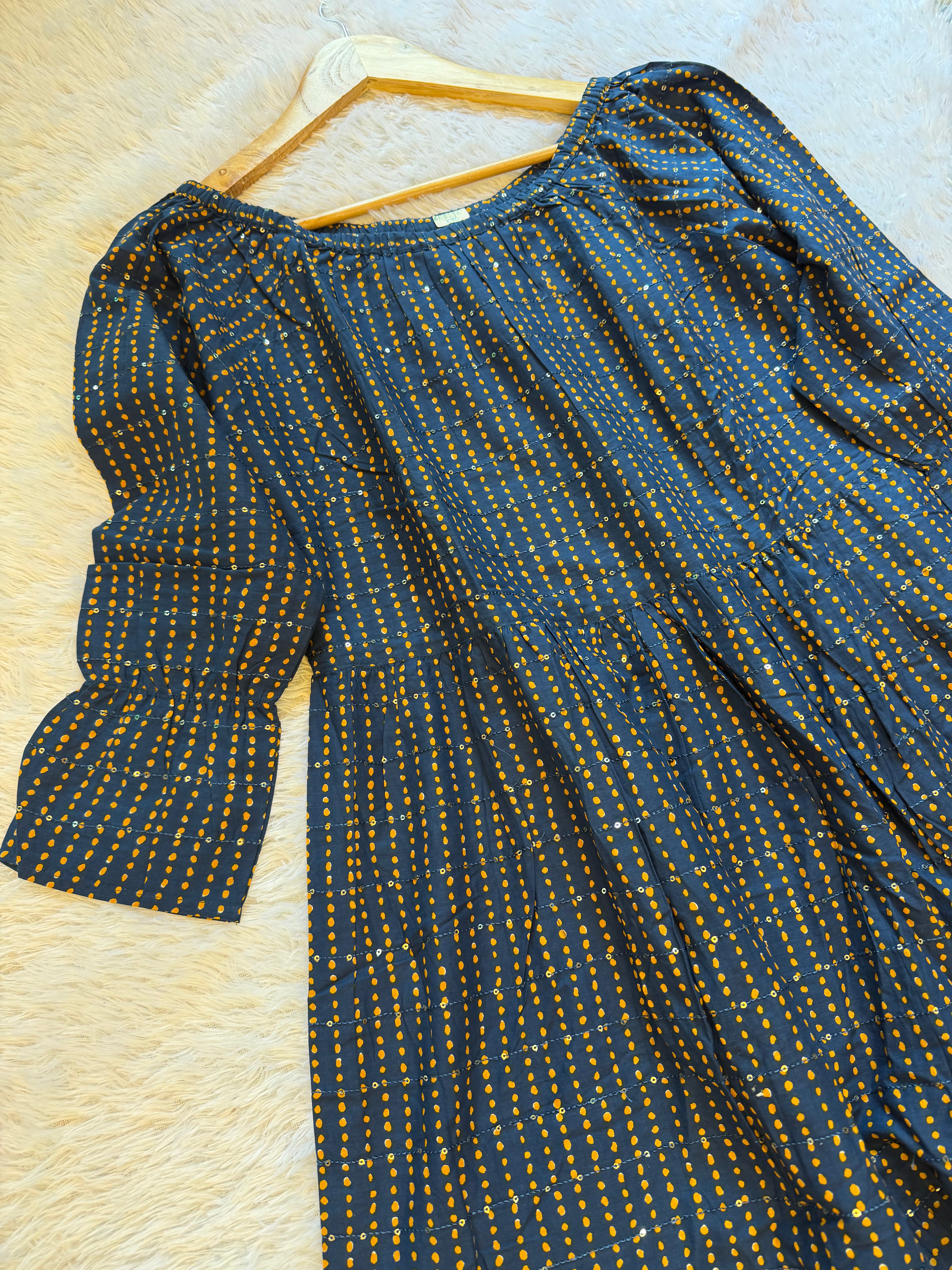 Sequence Embedded Blue Dress