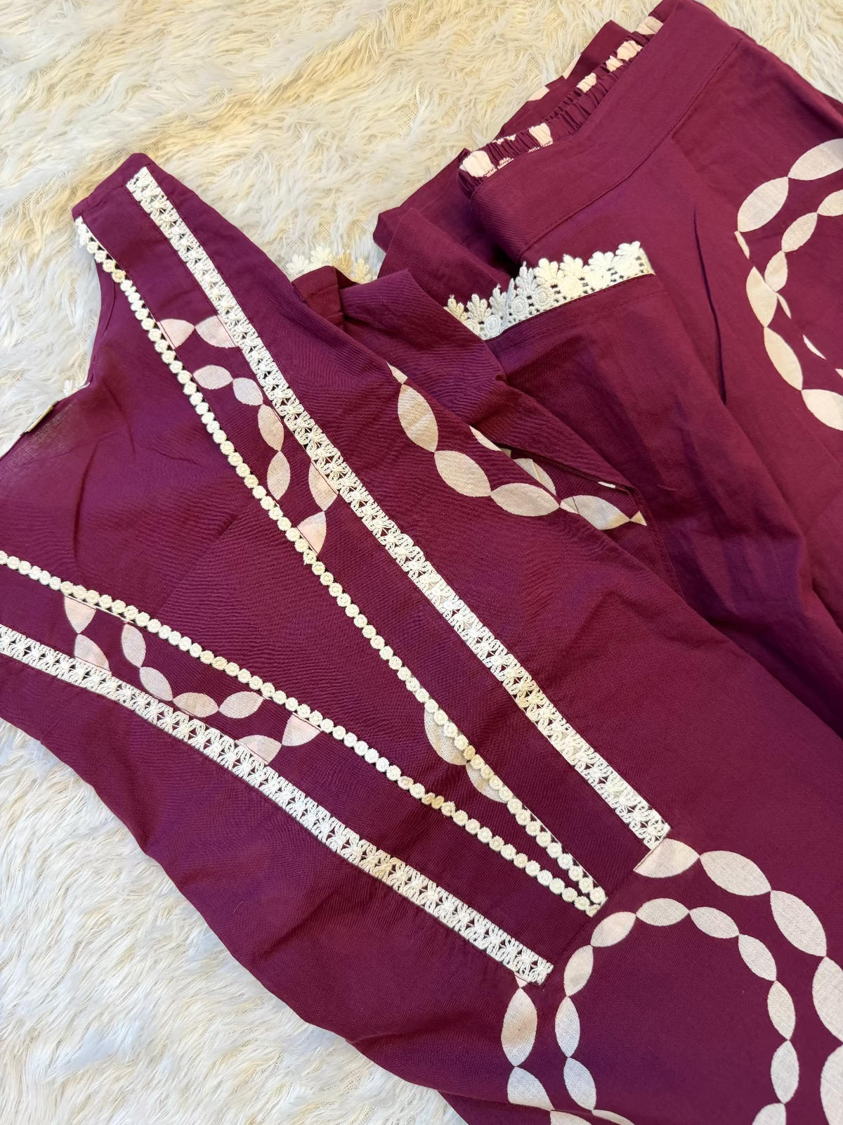 Printed Kite Shaped Kurta Set