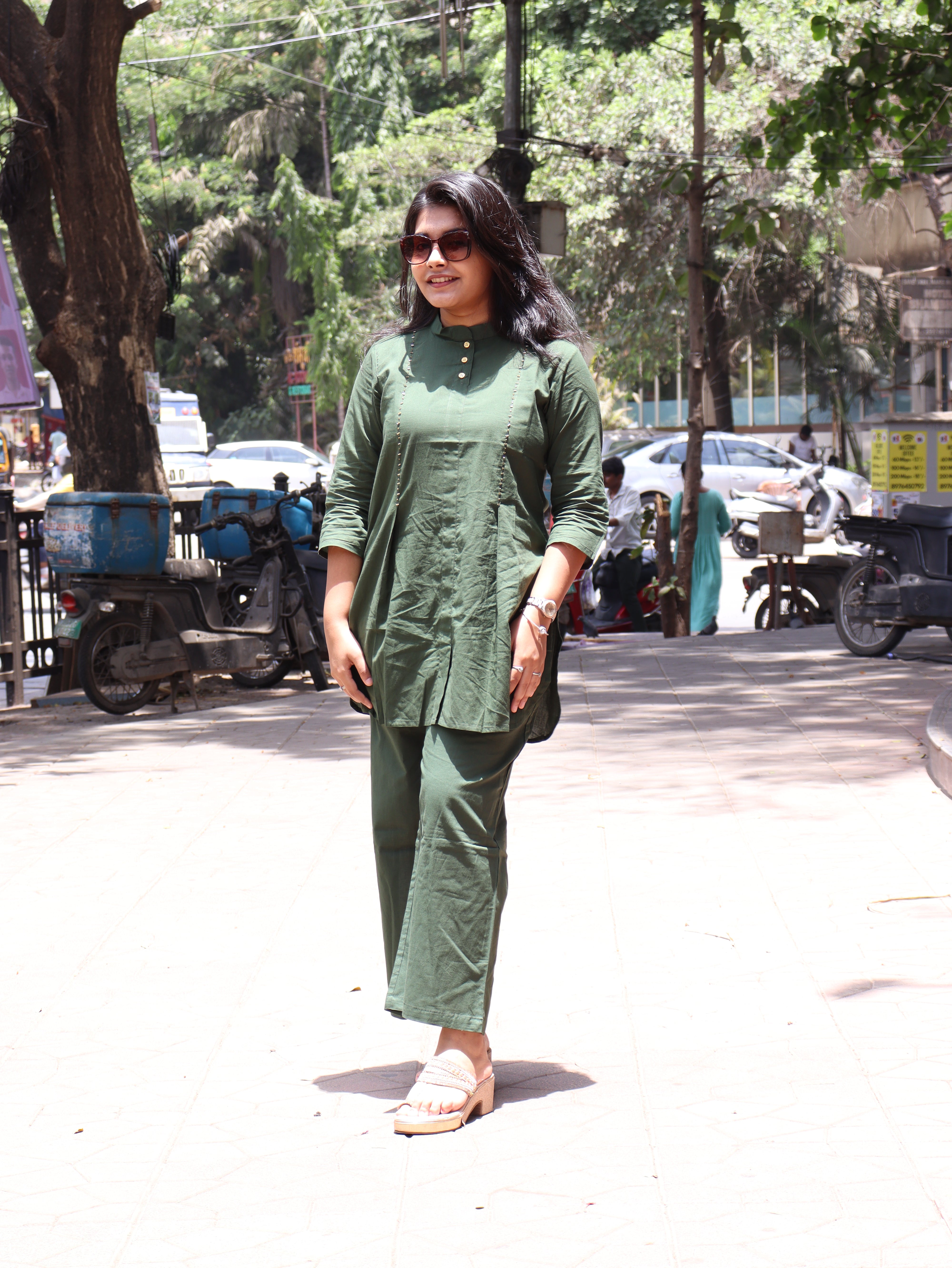 Olive Essence Cotton Co-Ord Set
