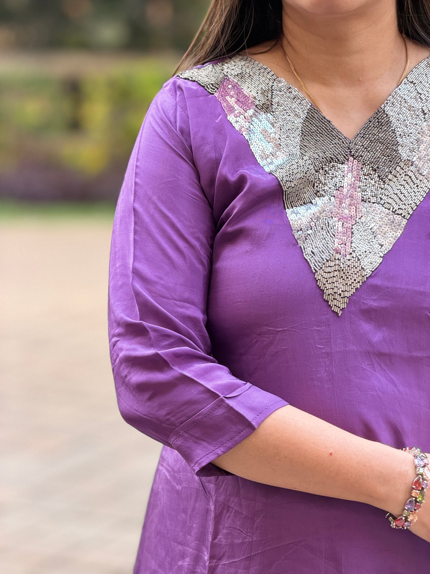 Glitz & Glam Hand-Embellished Silk Co-ord Set