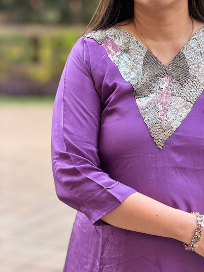 Glitz & Glam Hand-Embellished Silk Co-ord Set