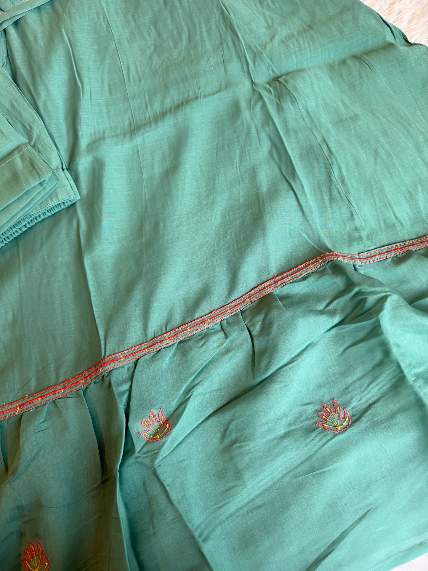 Aqua Blue Grace Embroidered Kurta Set