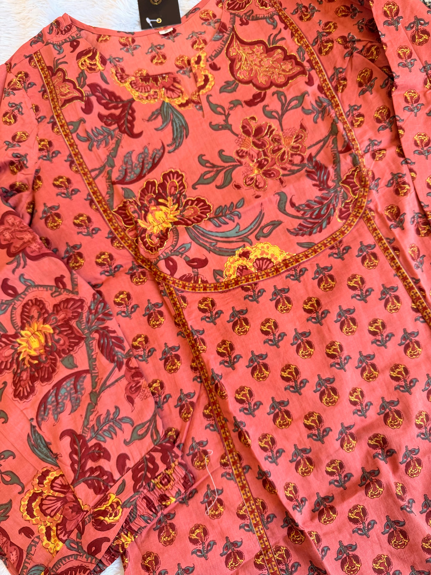 Rust Blossom Printed Kurta Co-Ord Set