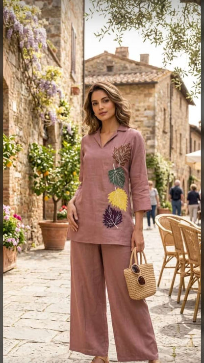 The Autumna Embroidered Tissue Coord Set