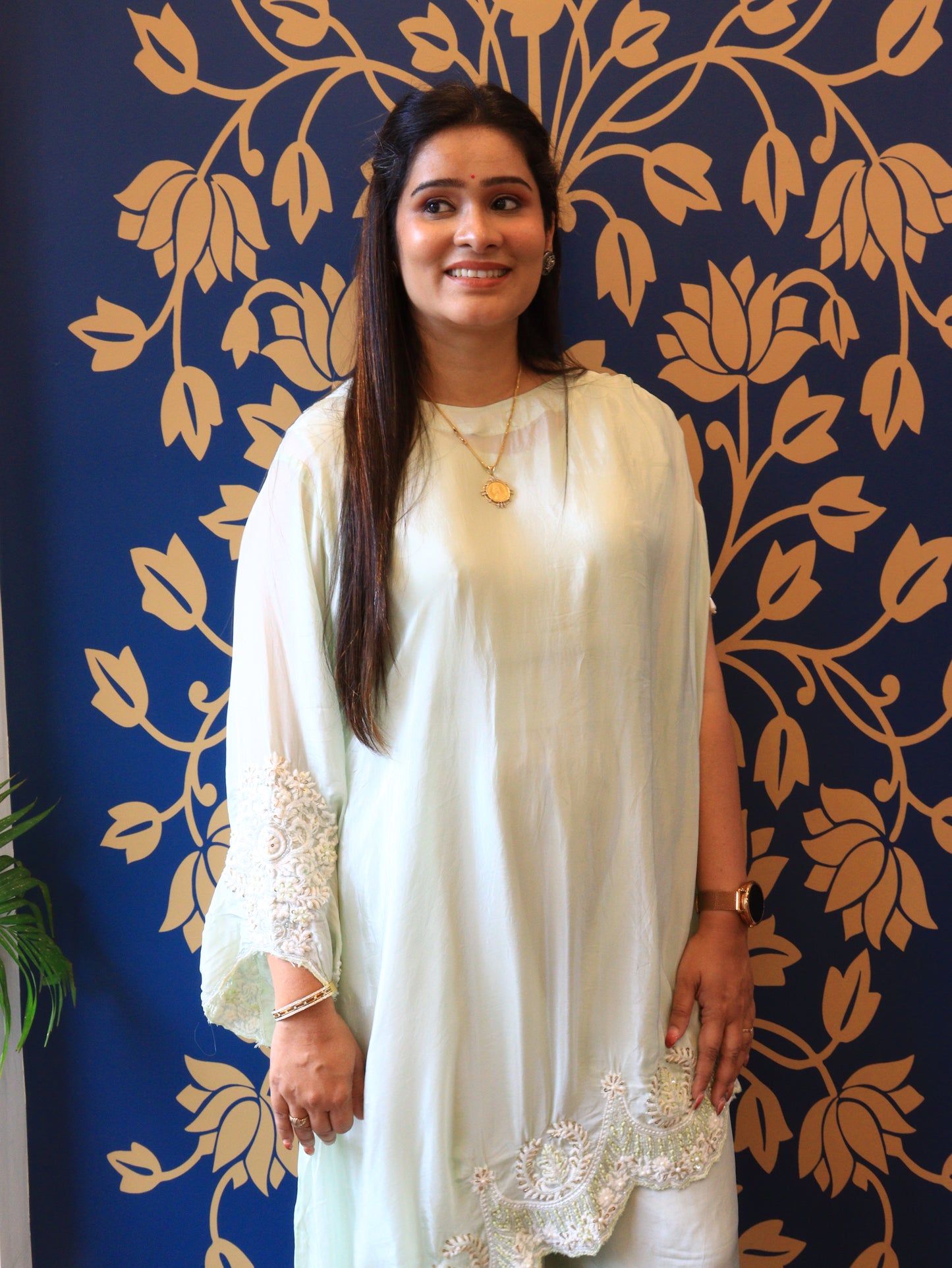 Mint Grace Embroidered Co-ord Set