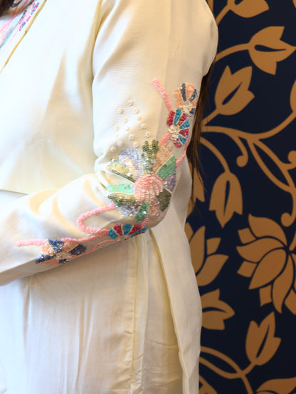 Elegant Handwork Indo-Western Silk Set