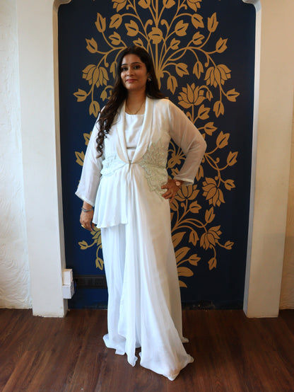 Layered Embellished Jacket Indo-western dress