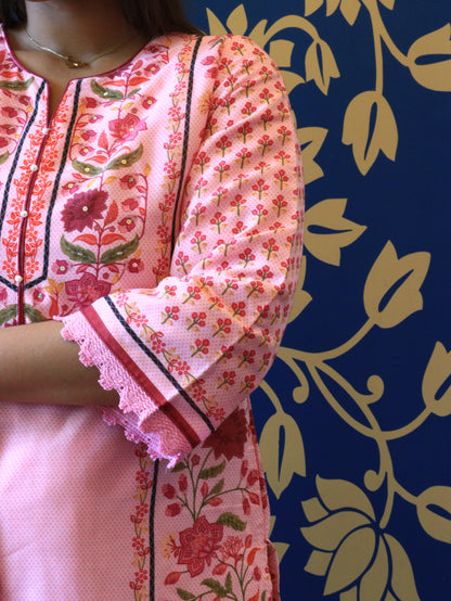 Floral Printed Cotton Suit Set