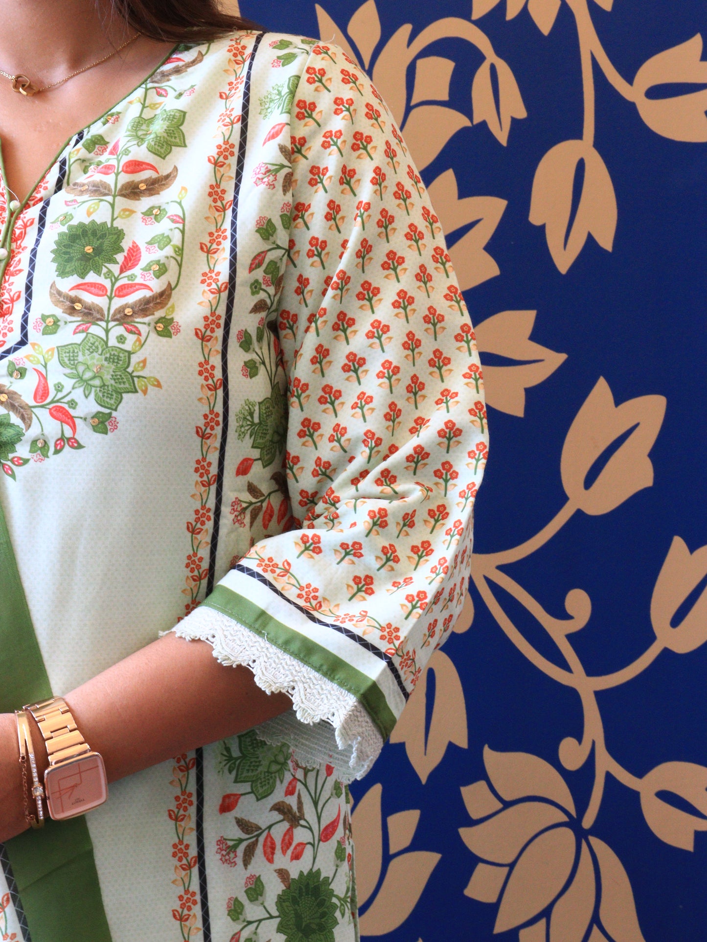 Floral Printed Cotton Suit Set