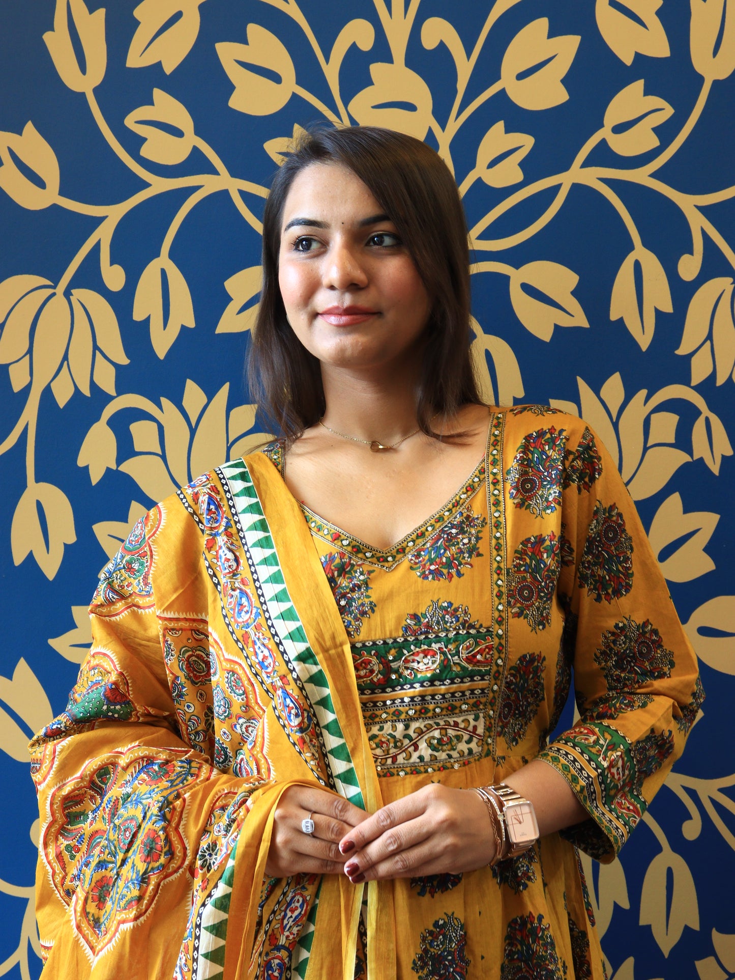 Kashmira Printed Anarkali Suit Set (With Dupatta)