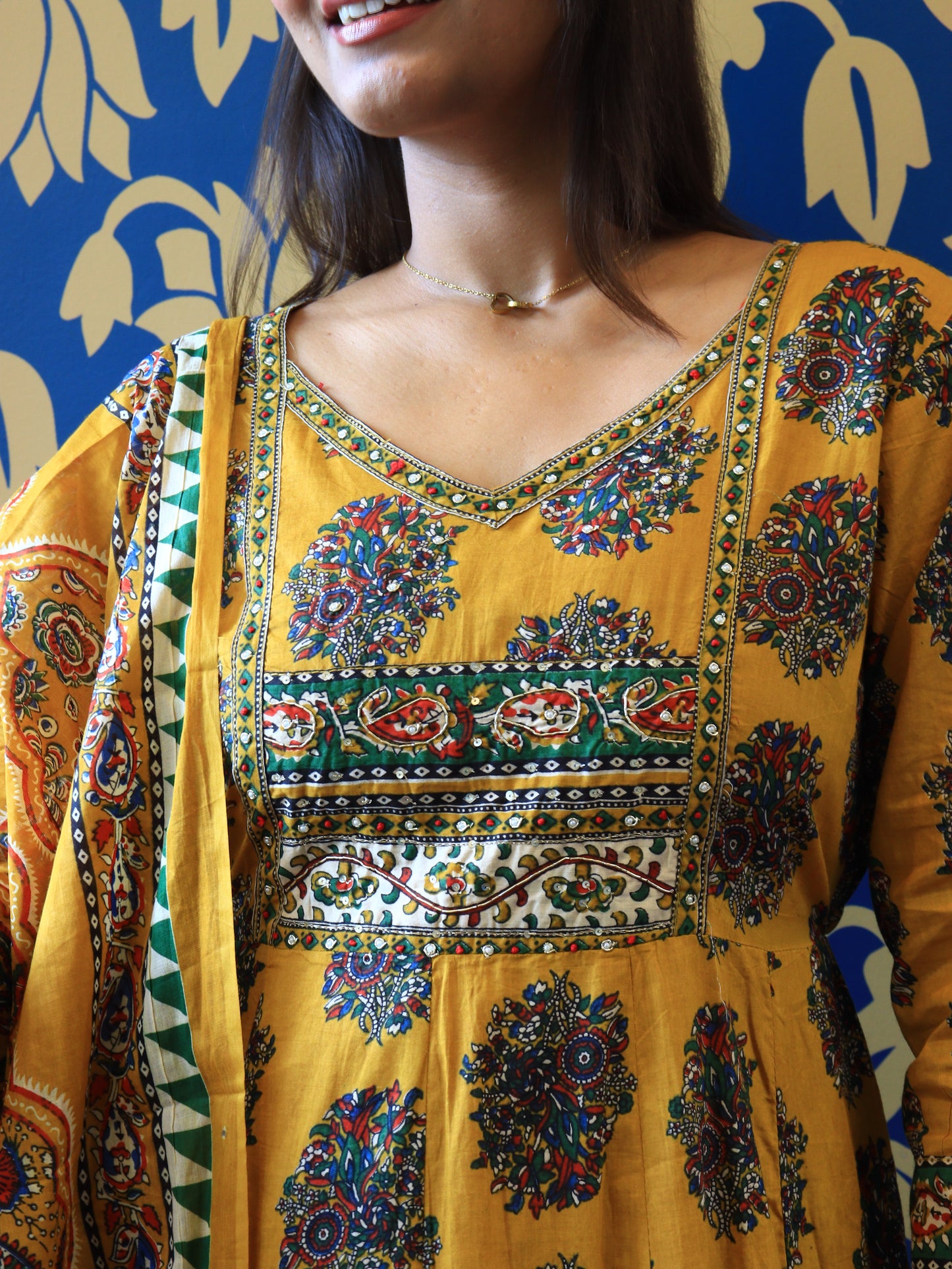 Kashmira Printed Anarkali Suit Set (With Dupatta)