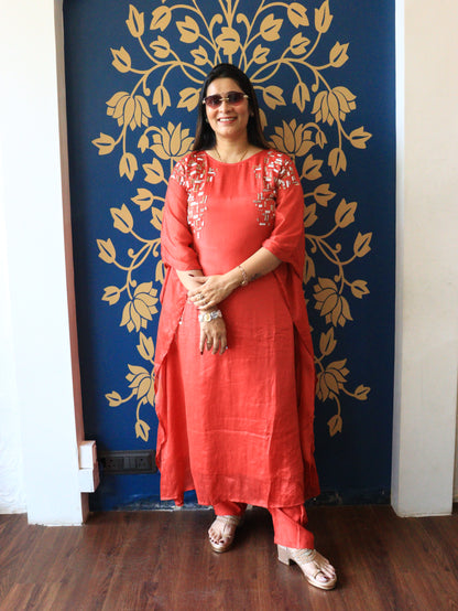 Hand-Embellished Kaftan Kurta Set