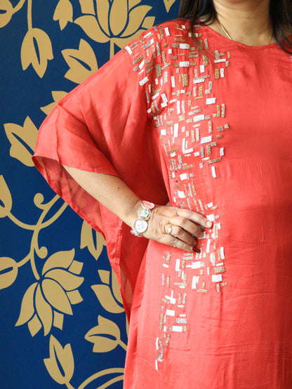 Hand-Embellished Kaftan Kurta Set