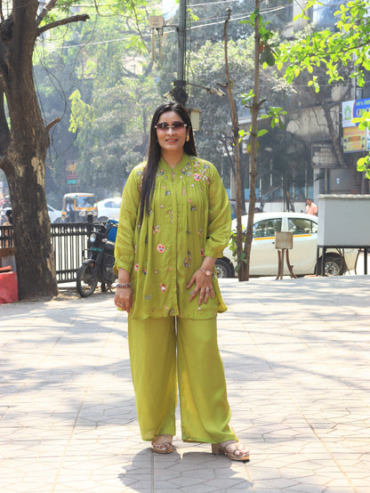 Floral Breeze Embroidered Coord Set