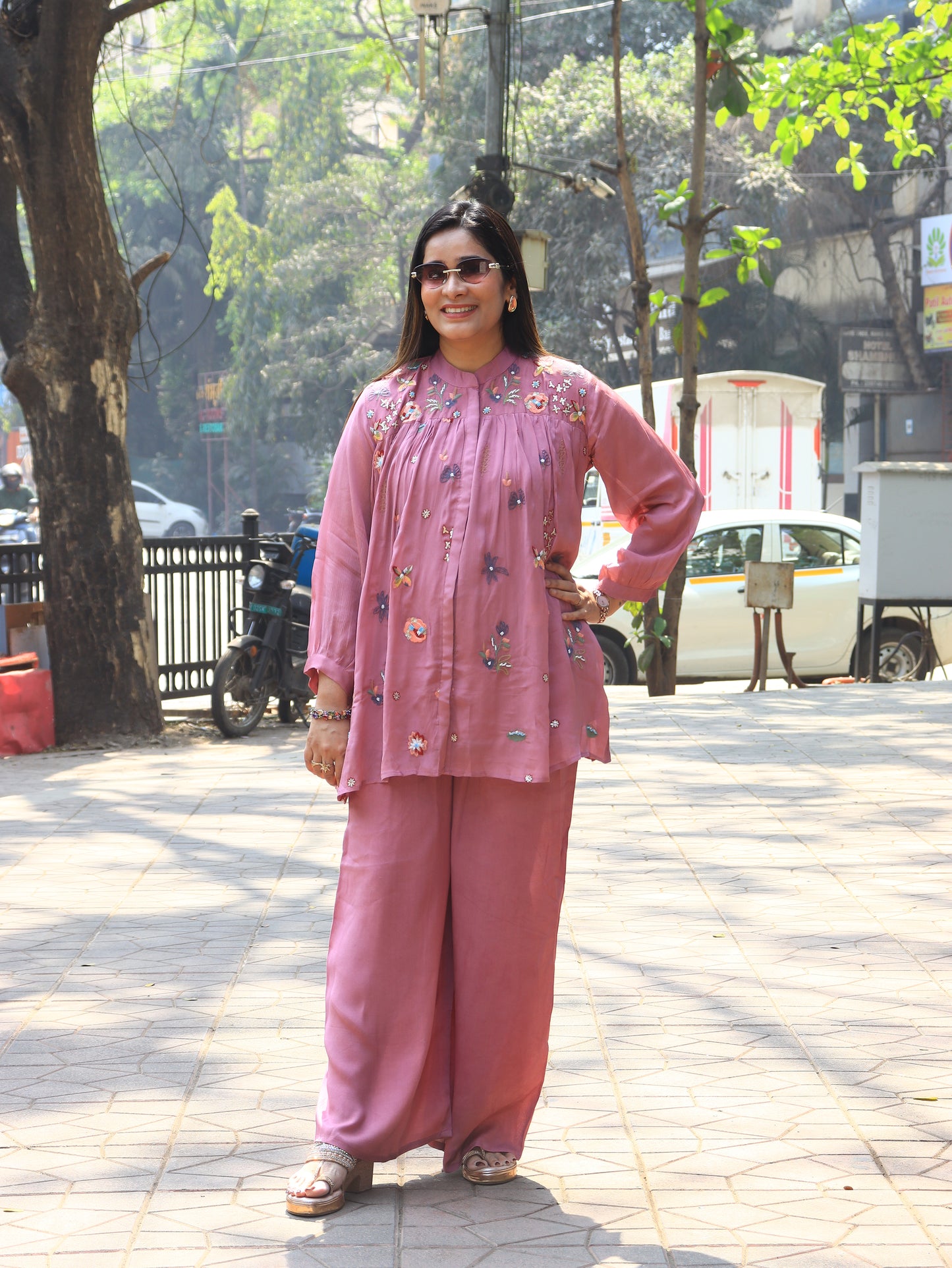 Floral Breeze Embroidered Coord Set