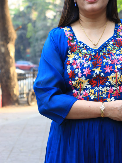 Vibrant Flora Hand-Embroidered Anarkali Set