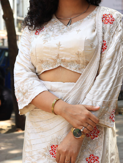 Ivory Blossom Embroidered Lehenga Set