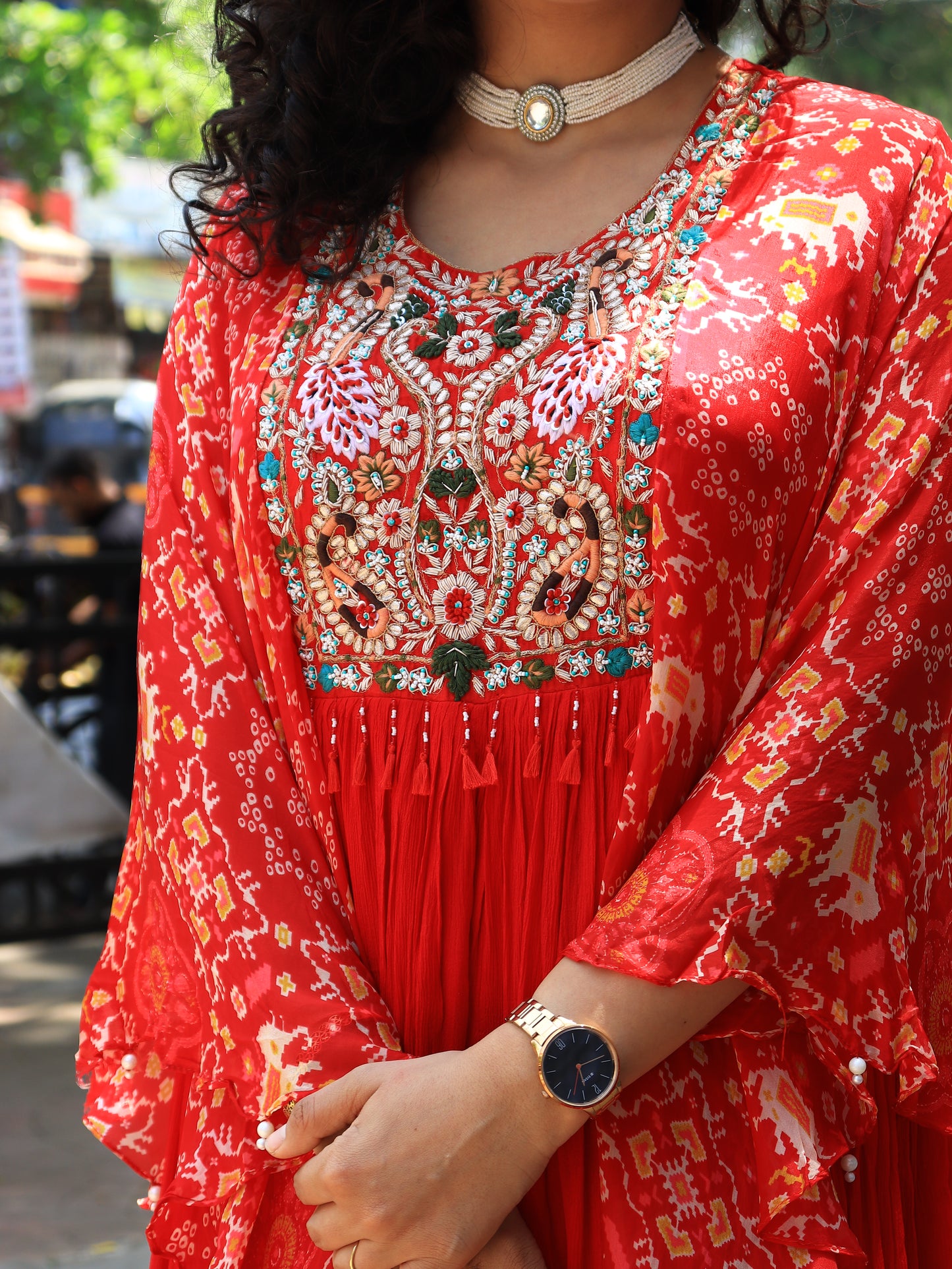 Handwork Cape Gown