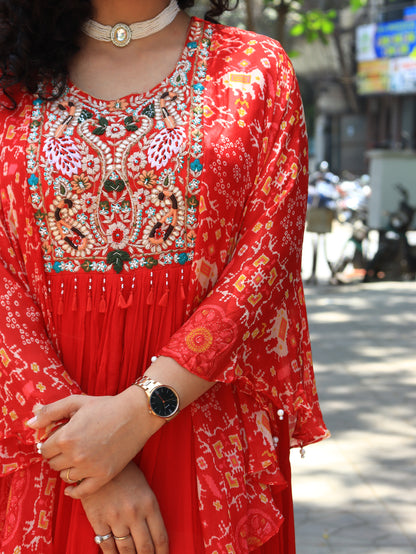 Handwork Cape Gown