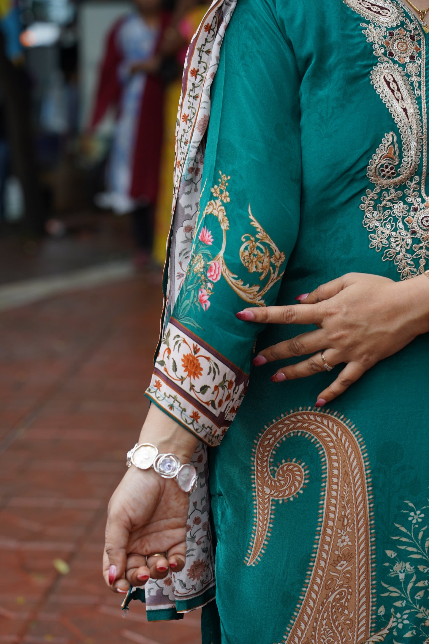 Emerald Grace Embroidered Suit Set