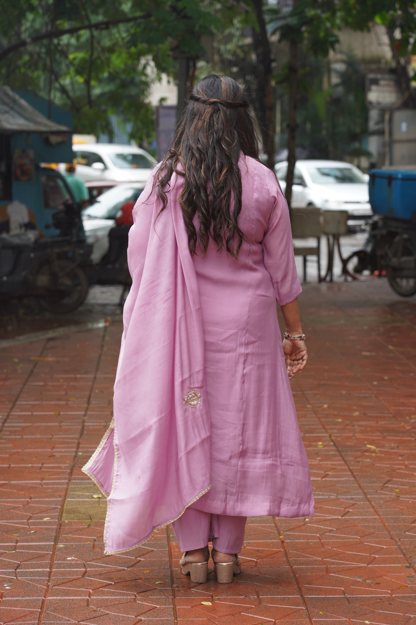 Blush Pink Hand-Embroidered Suit Set
