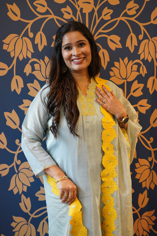 Ice Blue Elegant Suit Set