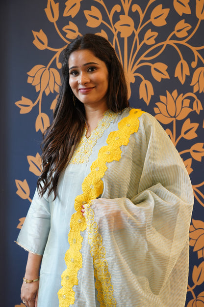 Ice Blue Elegant Suit Set