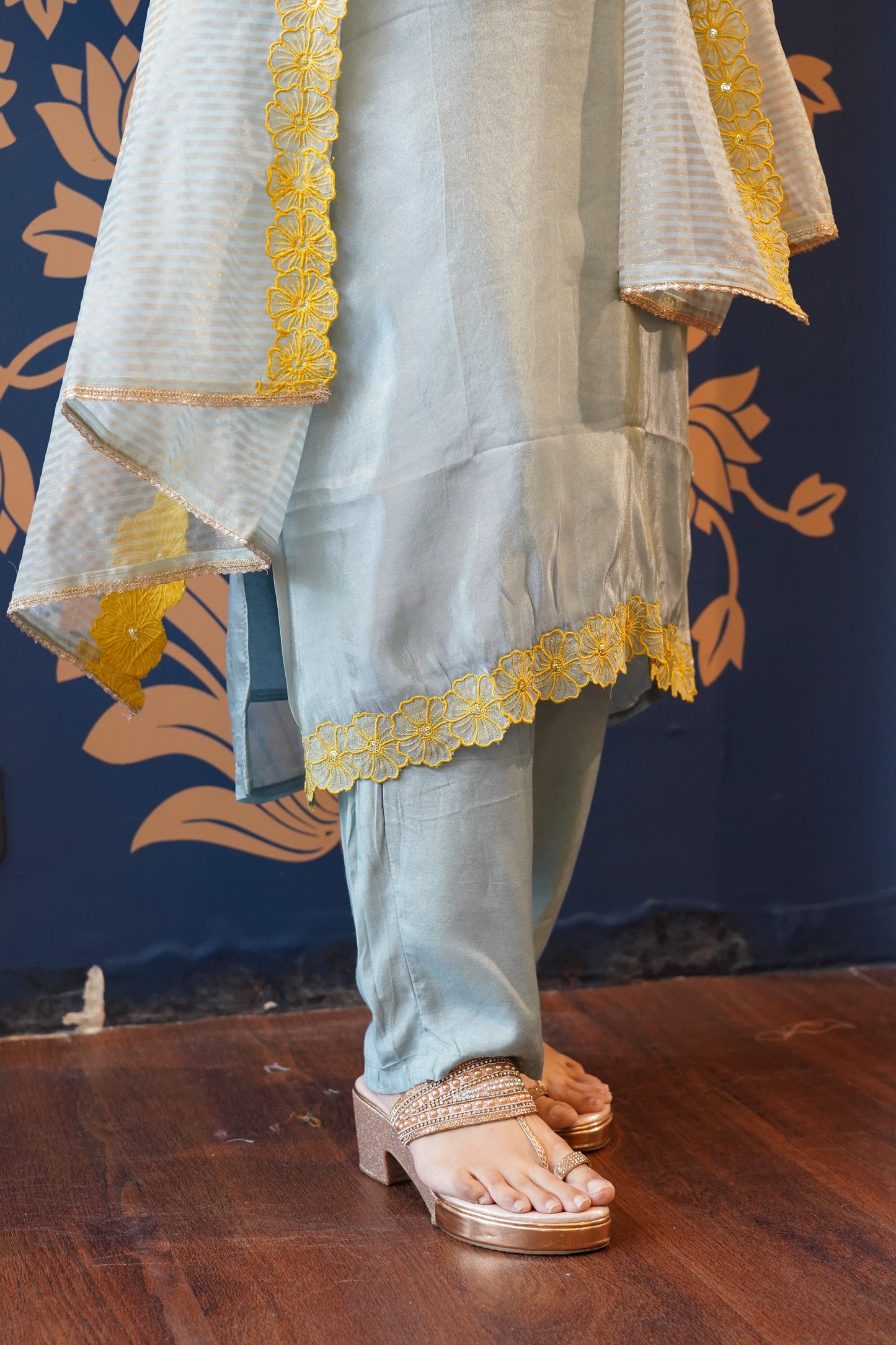 Ice Blue Elegant Suit Set